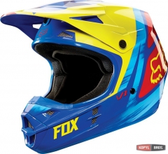 Мотошлем FOX V1 VANDAL ECE сине-желтый, фото №1, цена