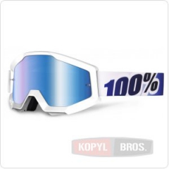 Мото очки 100% STRATA Goggle Ice Age - Mirror Blue Lens, фото №1, цена