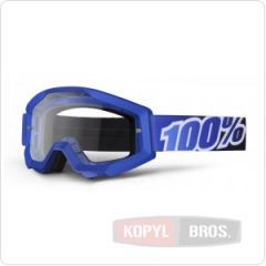 Мото очки 100% STRATA Moto Goggle Blue Lagoon - прозрачная линза, фото №1, цена