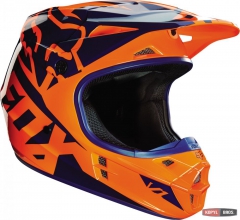 Мотошлем FOX V1 RACE HELMET ECE оранжево-синий, фото №2, цена